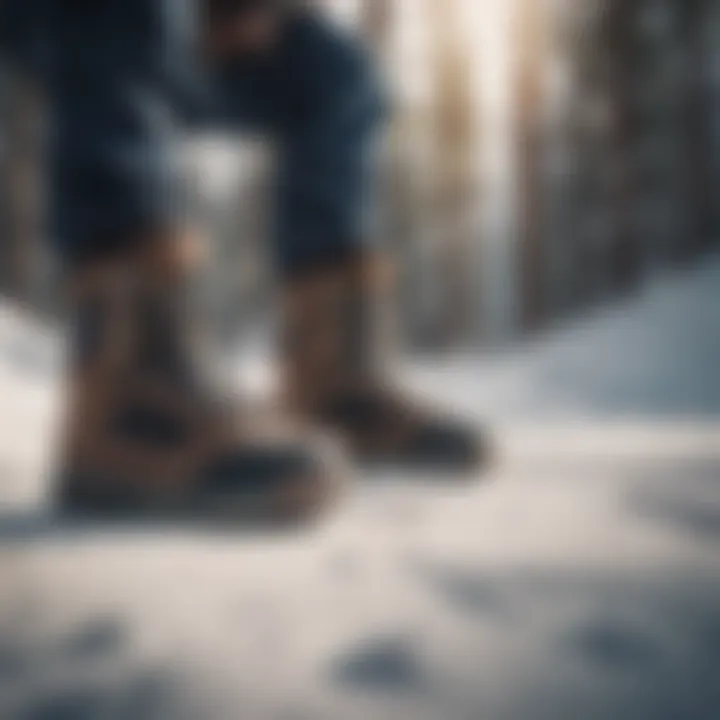 Illustration of a snowboarder adjusting their boots for optimal fit.