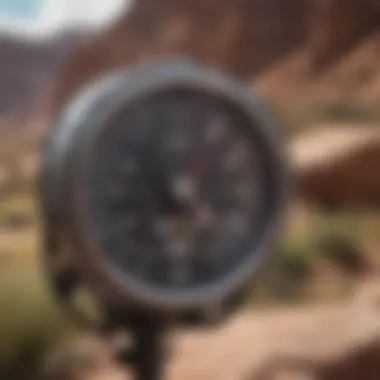 Advanced Wind Gauge in Action An advanced wind gauge displayed on a rugged outdoor setting