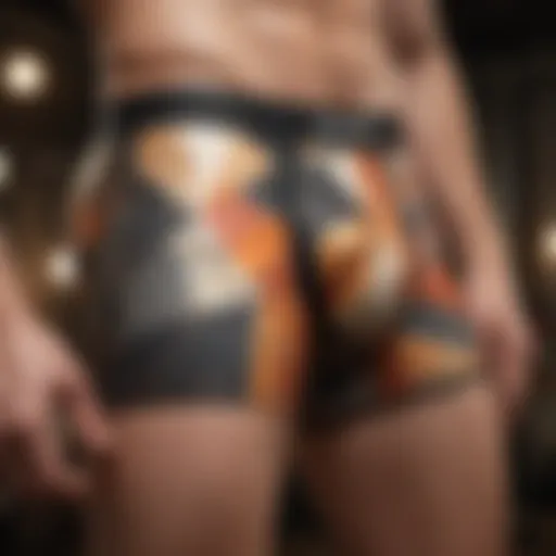 Abstract geometric design on boxer briefs