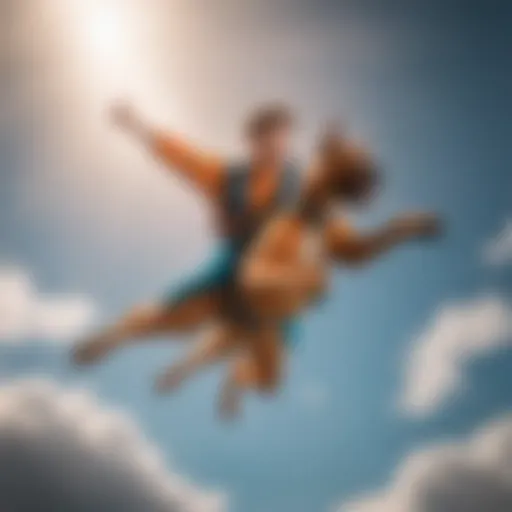 Adventurous Scooby Doo Boxer soaring through the sky