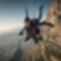 Extreme Sports Enthusiast Skydiving with the World Below