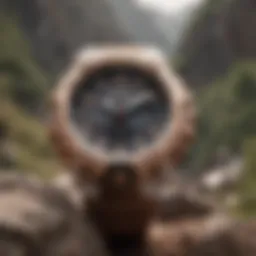 Stunning Clear Rose Gold G Shock Watch on Rugged Terrain