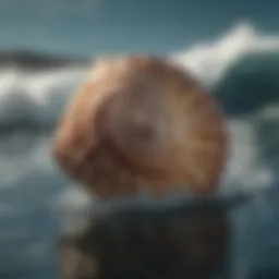 Mystical seashell with swirling currents