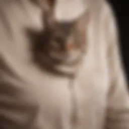 Pocket Shirt with Playful Cat Peeking Out