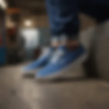 Symbiosis of Style: Vans Authentic Dark Blue and Extreme Sports Artistic representation of extreme sports fashion icons intertwined with Vans Authentic Dark Blue