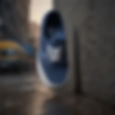 Unyielding Resilience: Vans Authentic Dark Blue in Action Innovative visual showcasing the rugged durability of Vans Authentic Dark Blue in action