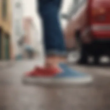 Styling the Vans Slip-On with Casual Attire The Vans Color Block Slip-On styled with casual streetwear.