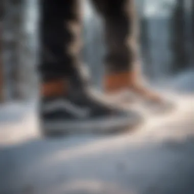 Snowboarder carving through powder in Vans Slip-Proof Shoes