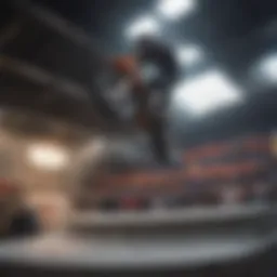 Thrill-seeker performing a daring jump at Vans Southpark