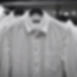 Elegant White Button Shirt on Hanger