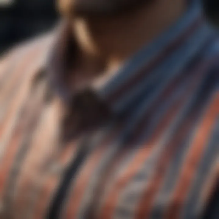 Striped button-up shirt with a dynamic pattern