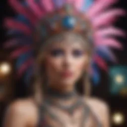 Vibrant Wigstock Performer with Elaborate Headdress