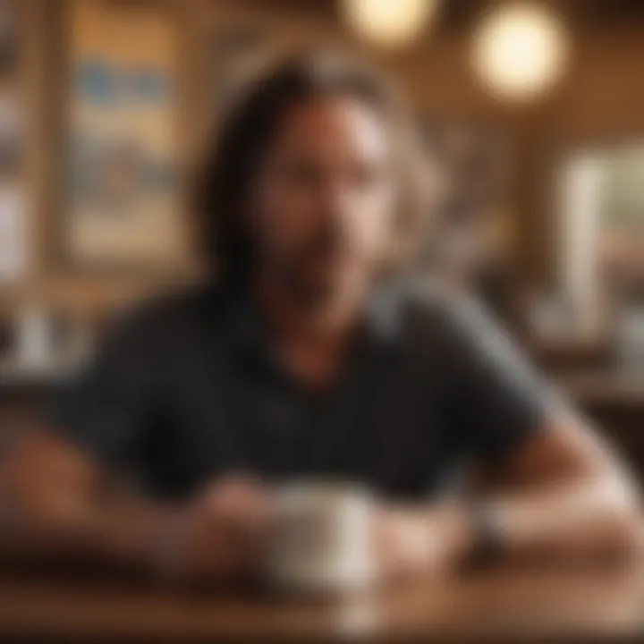 Vintage photo of Eddie Vedder at a local San Diego cafe