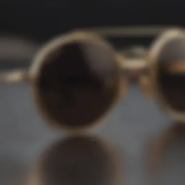 Vintage-Inspired Round Sunglasses in Gold Trim