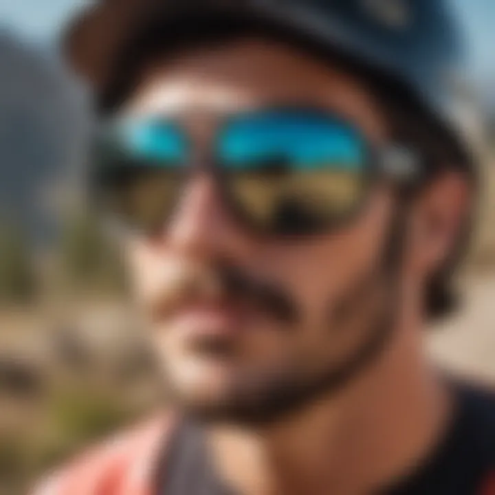 Extreme athlete wearing Vonzipper Stache sunglasses during a downhill skateboarding event