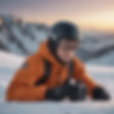 Snowboarder preparing for a day on the mountain