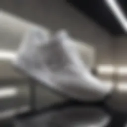 Elegant White New Balance Shoe Reflecting Light