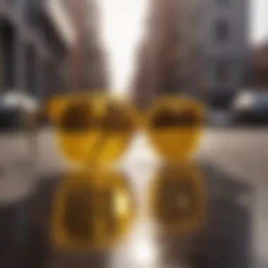 Yellow Sunglasses Reflections