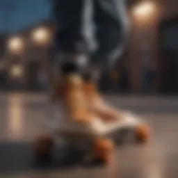 Youth skateboard shoes in motion